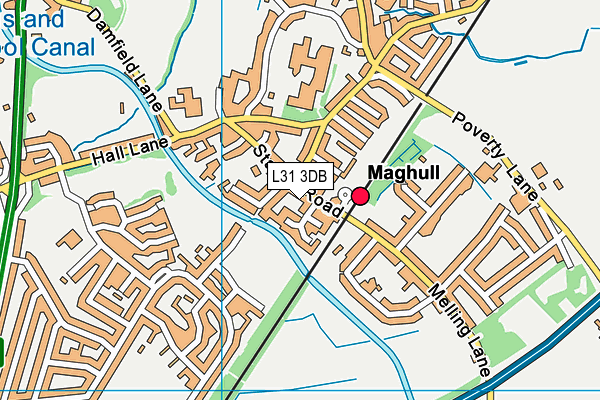 L31 3DB map - OS VectorMap District (Ordnance Survey)