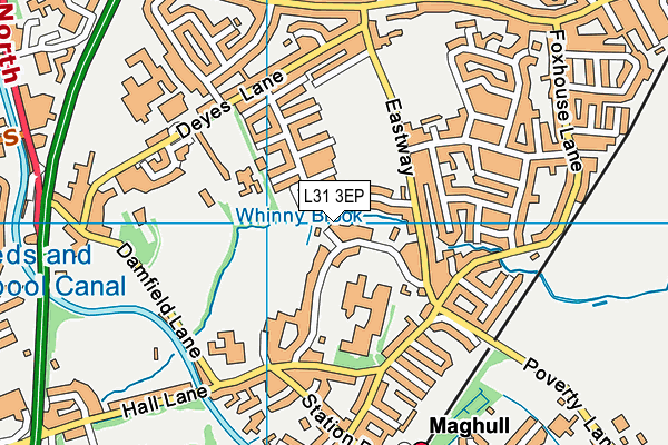 L31 3EP map - OS VectorMap District (Ordnance Survey)