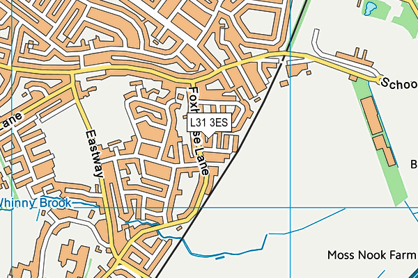 L31 3ES map - OS VectorMap District (Ordnance Survey)