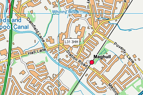 L31 3HH map - OS VectorMap District (Ordnance Survey)
