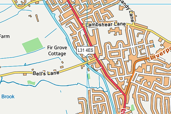 L31 4ES map - OS VectorMap District (Ordnance Survey)