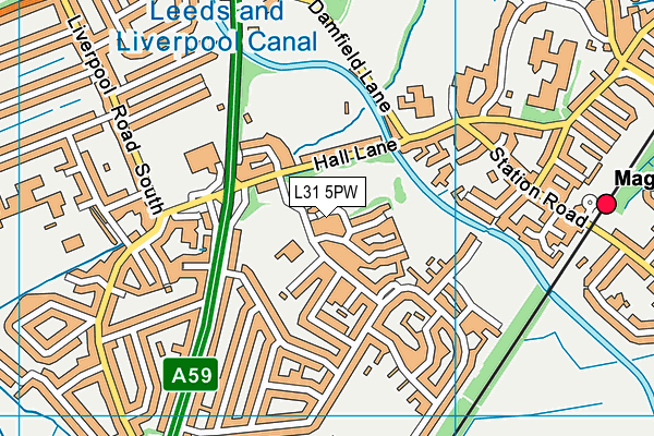 L31 5PW map - OS VectorMap District (Ordnance Survey)