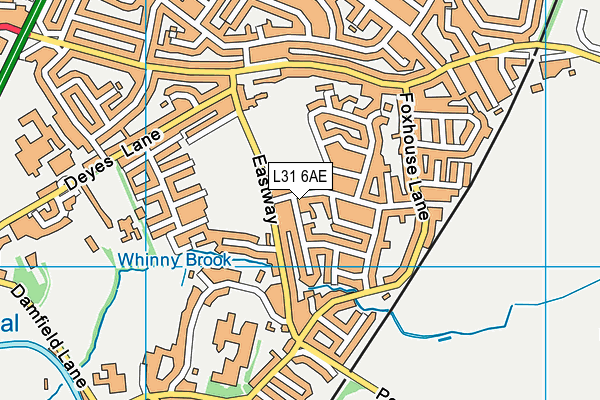 L31 6AE map - OS VectorMap District (Ordnance Survey)