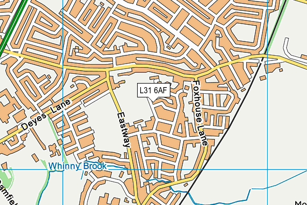 L31 6AF map - OS VectorMap District (Ordnance Survey)