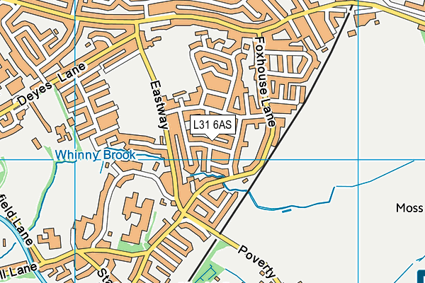 L31 6AS map - OS VectorMap District (Ordnance Survey)