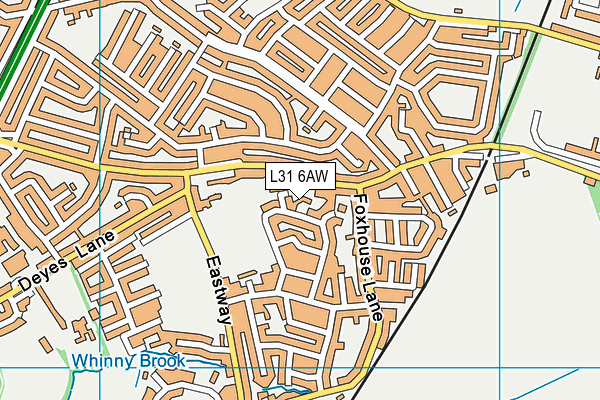 L31 6AW map - OS VectorMap District (Ordnance Survey)