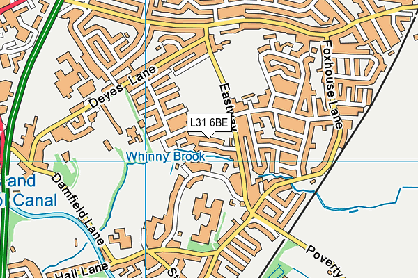 L31 6BE map - OS VectorMap District (Ordnance Survey)