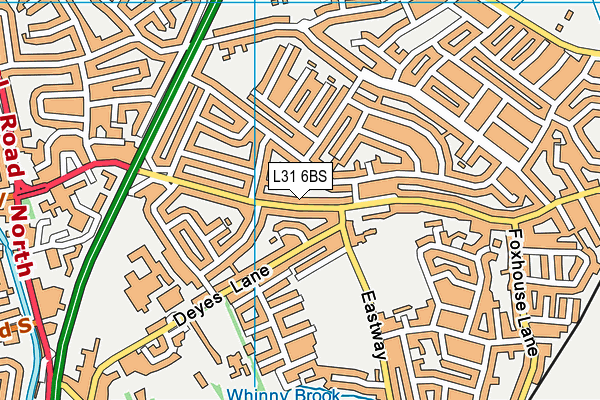 L31 6BS map - OS VectorMap District (Ordnance Survey)