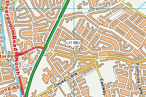 L31 6BU map - OS VectorMap District (Ordnance Survey)