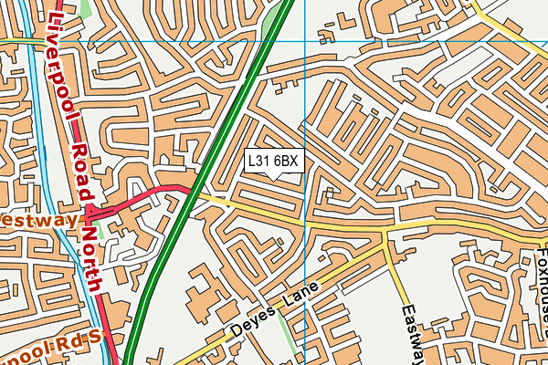 L31 6BX map - OS VectorMap District (Ordnance Survey)