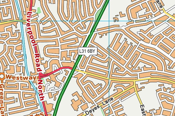 L31 6BY map - OS VectorMap District (Ordnance Survey)