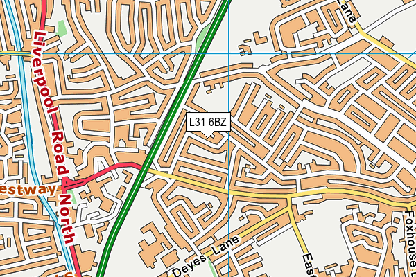 L31 6BZ map - OS VectorMap District (Ordnance Survey)