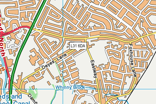 L31 6DA map - OS VectorMap District (Ordnance Survey)