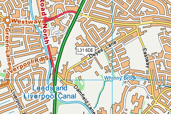 L31 6DE map - OS VectorMap District (Ordnance Survey)