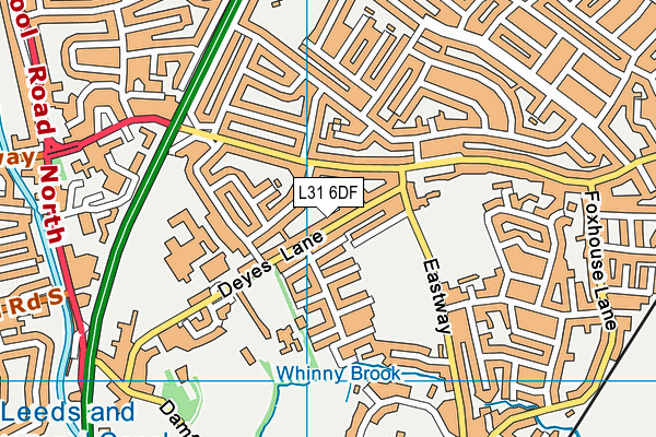 L31 6DF map - OS VectorMap District (Ordnance Survey)