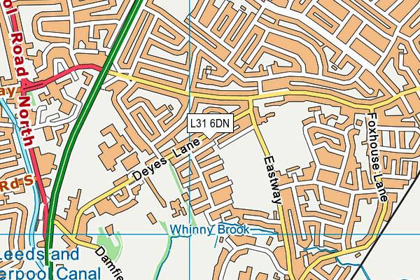 L31 6DN map - OS VectorMap District (Ordnance Survey)