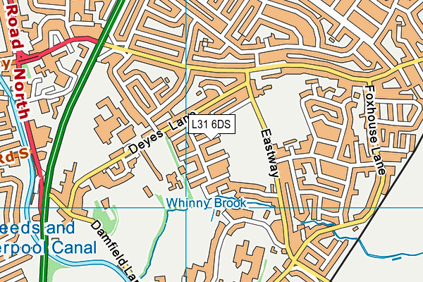 L31 6DS map - OS VectorMap District (Ordnance Survey)