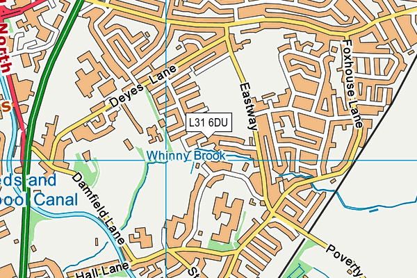 L31 6DU map - OS VectorMap District (Ordnance Survey)