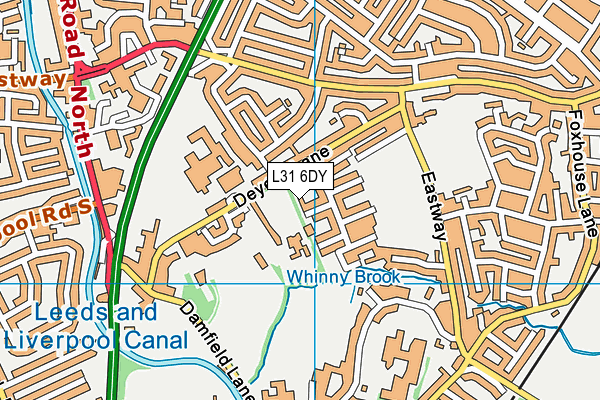 L31 6DY map - OS VectorMap District (Ordnance Survey)