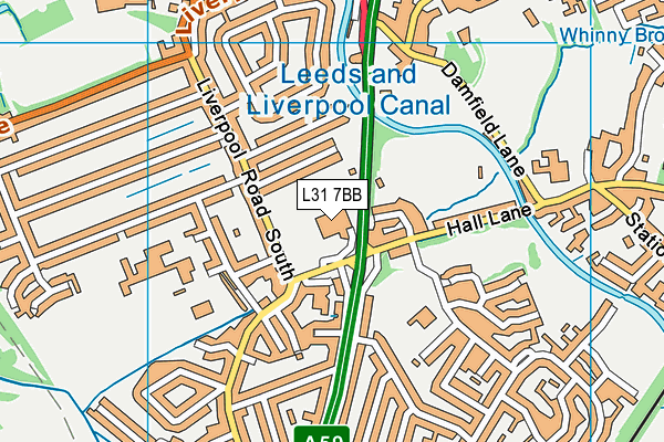Meadows Leisure Centre map (L31 7BB) - OS VectorMap District (Ordnance Survey)