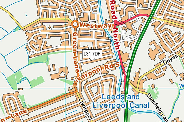 L31 7DF map - OS VectorMap District (Ordnance Survey)