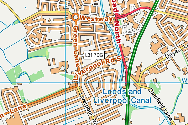 L31 7DG map - OS VectorMap District (Ordnance Survey)