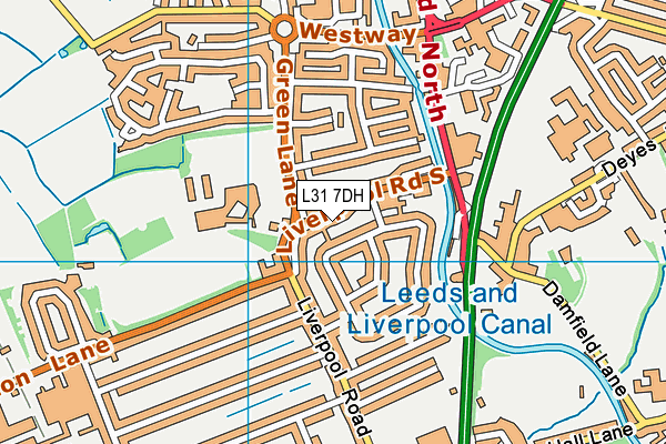 L31 7DH map - OS VectorMap District (Ordnance Survey)