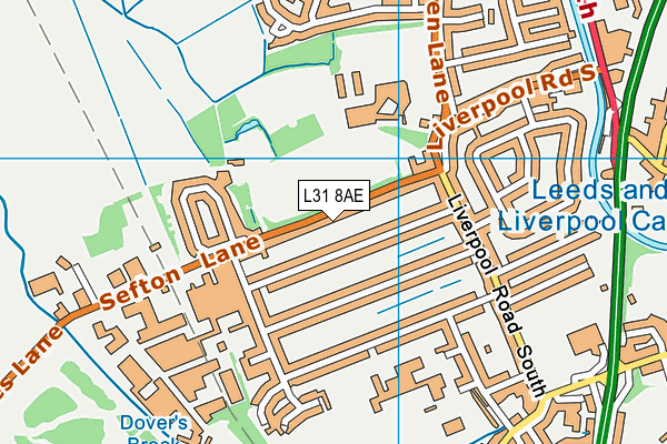 L31 8AE map - OS VectorMap District (Ordnance Survey)