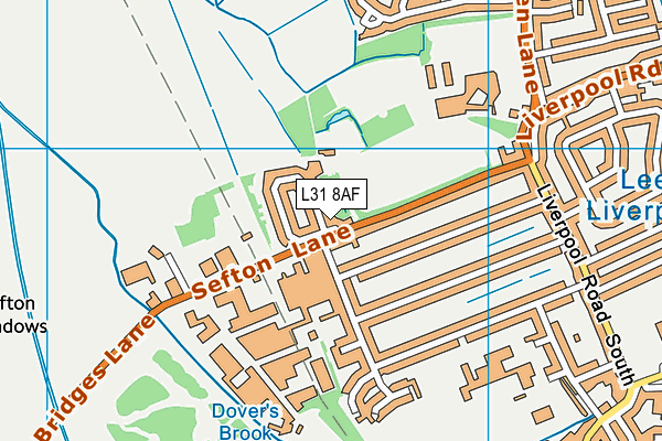 L31 8AF map - OS VectorMap District (Ordnance Survey)