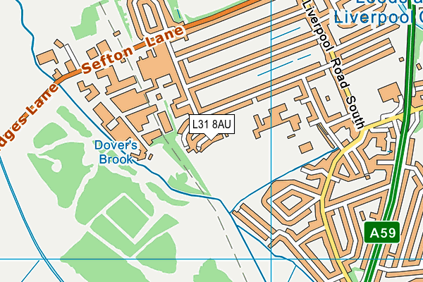 L31 8AU map - OS VectorMap District (Ordnance Survey)