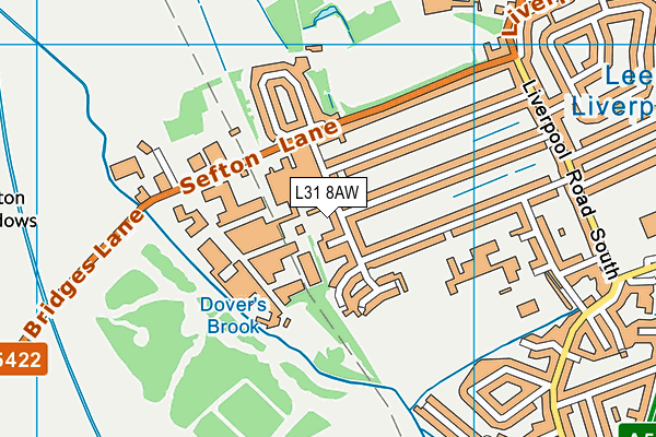 L31 8AW map - OS VectorMap District (Ordnance Survey)