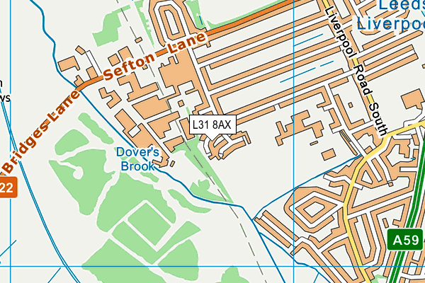 L31 8AX map - OS VectorMap District (Ordnance Survey)