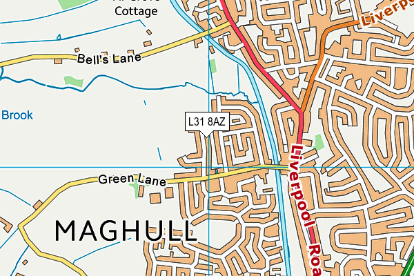 L31 8AZ map - OS VectorMap District (Ordnance Survey)