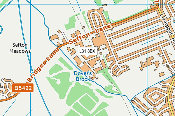 L31 8BX map - OS VectorMap District (Ordnance Survey)