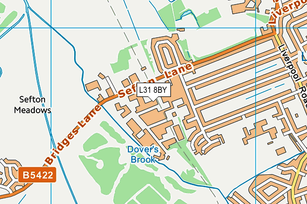 L31 8BY map - OS VectorMap District (Ordnance Survey)