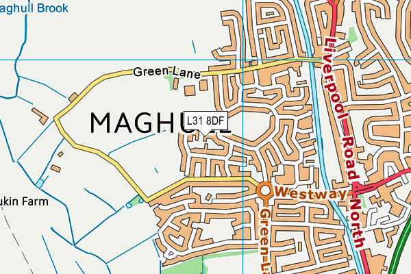 L31 8DF map - OS VectorMap District (Ordnance Survey)