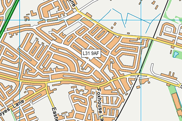 L31 9AF map - OS VectorMap District (Ordnance Survey)