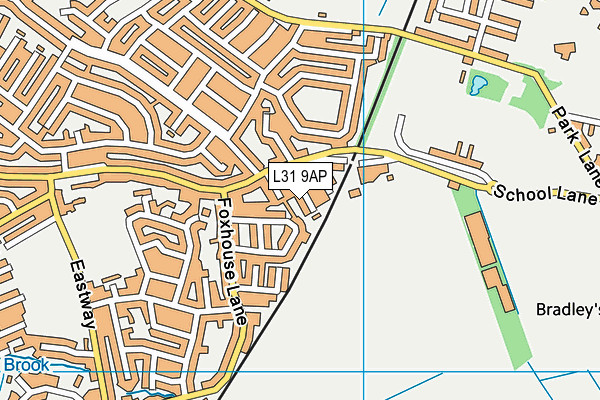 L31 9AP map - OS VectorMap District (Ordnance Survey)