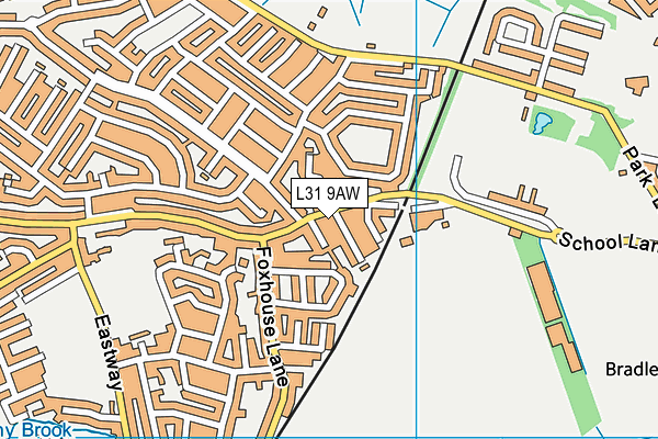 L31 9AW map - OS VectorMap District (Ordnance Survey)