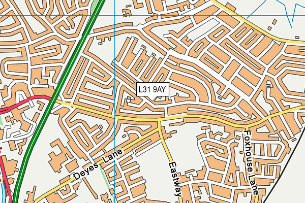 L31 9AY map - OS VectorMap District (Ordnance Survey)
