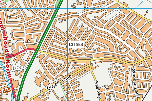 L31 9BB map - OS VectorMap District (Ordnance Survey)