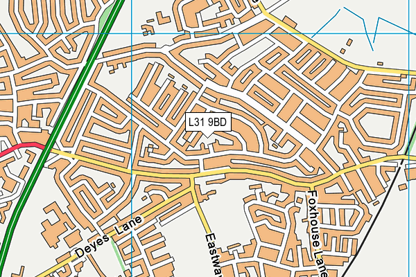 L31 9BD map - OS VectorMap District (Ordnance Survey)