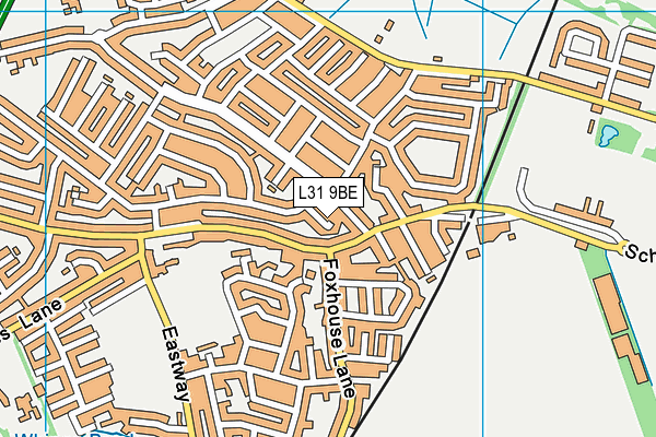 L31 9BE map - OS VectorMap District (Ordnance Survey)
