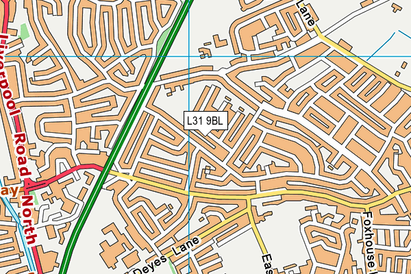 L31 9BL map - OS VectorMap District (Ordnance Survey)