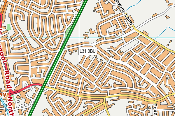L31 9BU map - OS VectorMap District (Ordnance Survey)