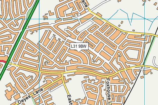 L31 9BW map - OS VectorMap District (Ordnance Survey)