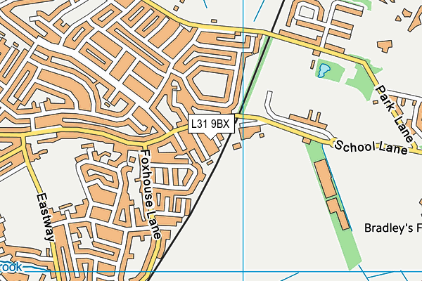 L31 9BX map - OS VectorMap District (Ordnance Survey)