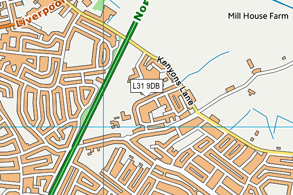 Deyes High School (Dodds Lane Pitches) map (L31 9DB) - OS VectorMap District (Ordnance Survey)