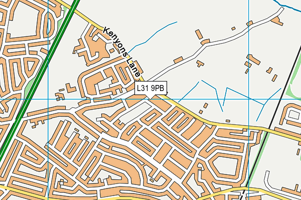 L31 9PB map - OS VectorMap District (Ordnance Survey)