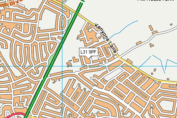 L31 9PF map - OS VectorMap District (Ordnance Survey)